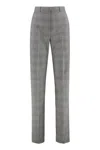 Sportmax Weekend Max Mara Batun Checked Straight Leg Pants In Black