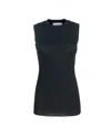Sportmax Canotta Nera In Cotone A Costine In Black