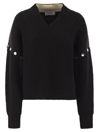Sportmax Tay Oversized Jumper With Detachable Sleeves In Black