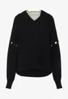 Sportmax Oversized Jumper With Detachable Sleeves In Black