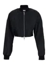 Sportmax Tech Fabric Polyamide Crop Jacket In Black