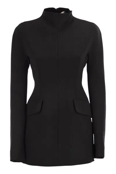 Sportmax Stretch Wool Gabardine Mini Dress Dresses Black