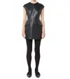 Sportmax Tefrite Leather Mini Dress In Black In Black