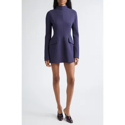 Sportmax Tefrite Long Sleeve Stretch Gabardine Sheath Dress In Blue