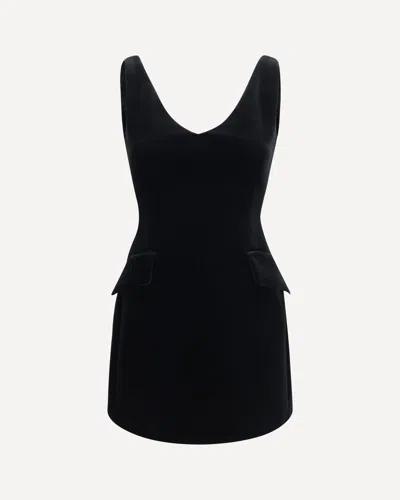 Sportmax Tefrite Structured V-neck Dress In Black