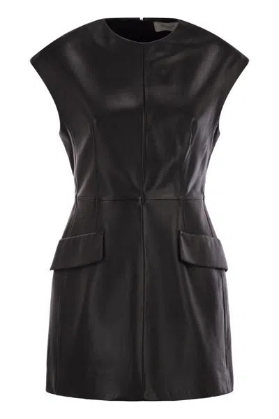 SPORTMAX SPORTMAX TEFRITE02 - SLEEVELESS NAPPA LEATHER DRESS
