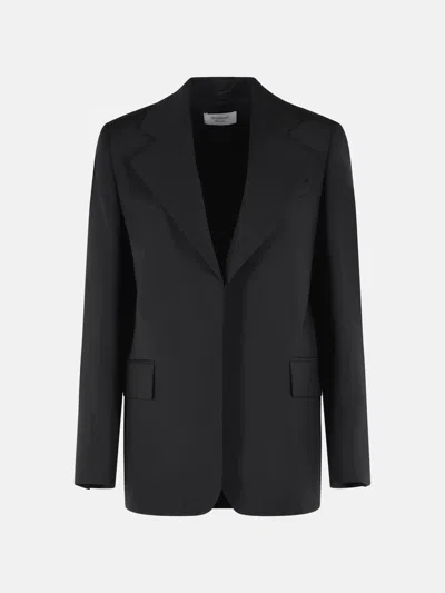 Sportmax Tenace Virgin Wool Oversized Blazer Jacket In Black