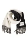 Sportmax Tenue - Two-colour Scarf With Fringes In Neutral