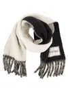 Sportmax Tenue Two Colour Scarf With Fringes In Black
