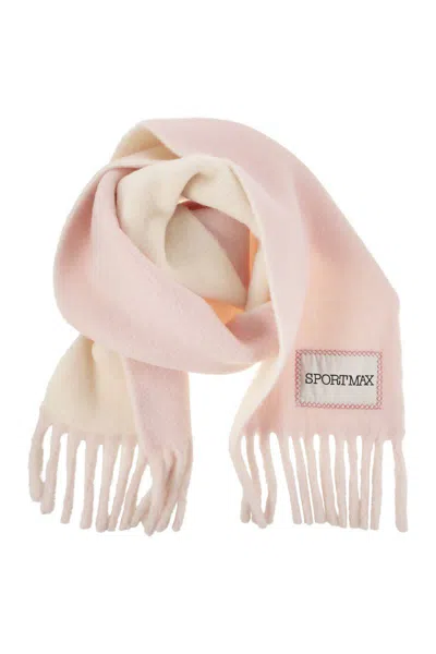 Sportmax Tenue - Two-colour Scarf With Fringes In Pink