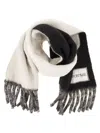 Sportmax Tenue Two Colour Scarf With Fringes In Black