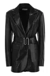 Sportmax Teoria Button-up Belted Jacket In Black