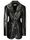 Sportmax Teoria Button-up Belted Jacket In Black