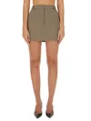 Sportmax Checkered Mini Skirt Pockets In Beige