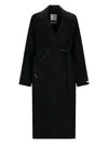 Sportmax Tie-cord Detail Single-breasted Coat In Black