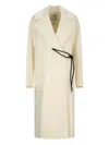 Sportmax Tie-fastening Lapel Single-breasted Coat In Neutral