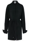 Sportmax Tied Waist Long-sleeved Dress In Nero