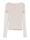 Sportmax Tight-fitting Stretch Viscose Sweater In Neutral