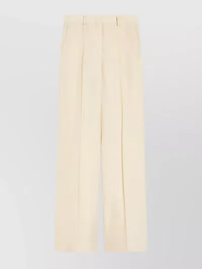 Sportmax Timeless Wide-leg Trousers With Pockets In Neutral