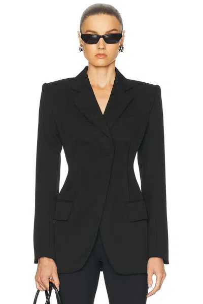 Sportmax Tirolo Viscose Blend Fitted Blazer In Black