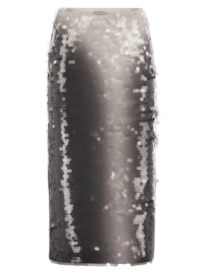 SPORTMAX TOANO - PENCIL SKIRT WITH SEQUINS