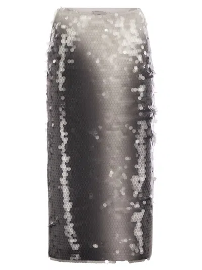 Sportmax Toano Pencil Skirt With Sequins In Black