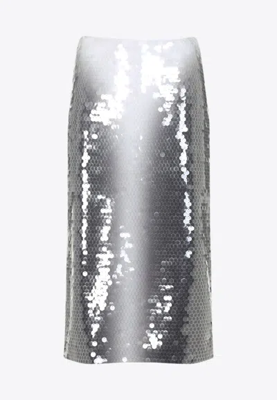 SPORTMAX TOANO SEQUINED MIDI SKIRT