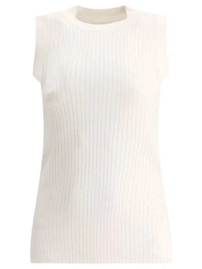 Sportmax Ribbed Cotton Tank Top In White