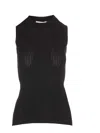 Sportmax Ribbed Knit Top With Crew Neckline In Black