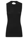 Sportmax Canotta Nera In Cotone A Costine In Nero