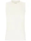 Sportmax Crew-neck Cotton Top Jewel Detail In White