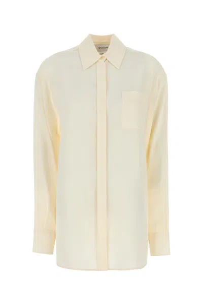 SPORTMAX SPORTMAX IVORY SILK TONALE SHIRT