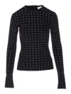 Sportmax All-over Embellished Crewneck Top In Black