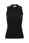 Sportmax Canotta Nera In Cotone A Costine In 005