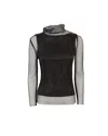 Sportmax Valdai Embellished Fishnet Crop Top In Black