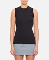 Sportmax Ribbed Knit Top With Crew Neckline In Black