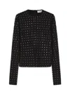 Sportmax All-over Embellished Crewneck Top In Black
