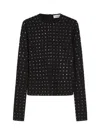 Sportmax All-over Embellished Crewneck Top In Black