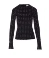 Sportmax All-over Embellished Crewneck Top In Black