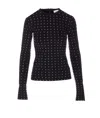 Sportmax All-over Embellished Crewneck Top In Black
