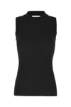 Sportmax Canotta Nera In Cotone A Costine In Black