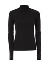 Sportmax Jersey Turtleneck Sweater Long Sleeves In Black