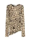 Sportmax Animalier Print Sheer Long Sleeve Top In Brown