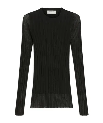 Sportmax Top Entallado Con Manga Larga In Black