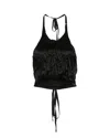 Sportmax Crinkle Finish Satin Halter Top In Grey
