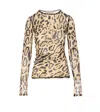 Sportmax Animalier Print Sheer Long Sleeve Top In Multicolour