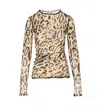 Sportmax Animalier Print Sheer Long Sleeve Top In Multicolour