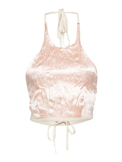 Sportmax Gitano Crinkled Top In Pink