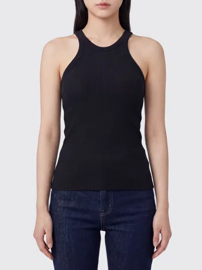 Sportmax Fumato Ribbed Fitted Tank Top In Black
