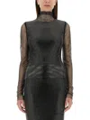 Sportmax Valdai Embellished Fishnet Crop Top In Black